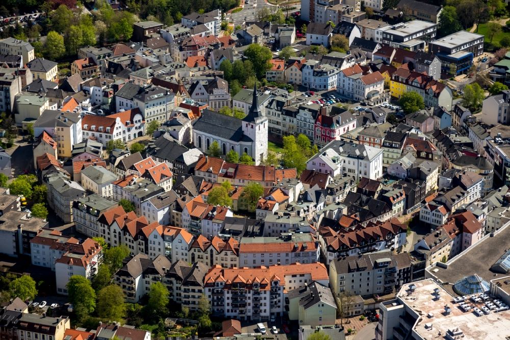 Luftaufnahme Lüdenscheid - Altstadtbereich und Innenstadtzentrum in Lüdenscheid im Bundesland Nordrhein-Westfalen, Deutschland