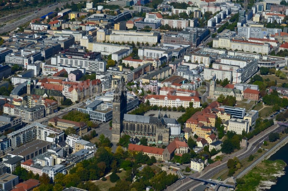 Luftbild Magdeburg - Altstadtbereich und Innenstadtzentrum in Magdeburg im Bundesland Sachsen-Anhalt, Deutschland