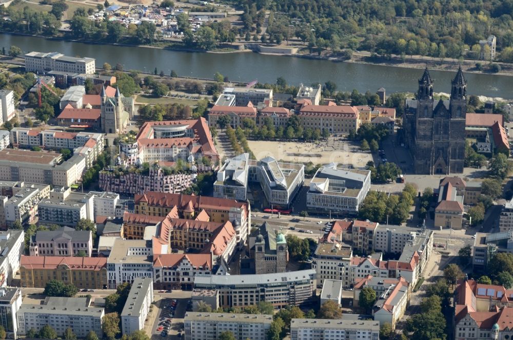 Luftbild Magdeburg - Altstadtbereich und Innenstadtzentrum in Magdeburg im Bundesland Sachsen-Anhalt, Deutschland