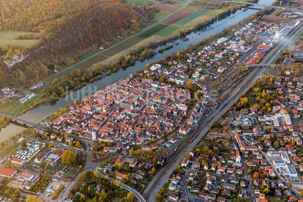 Luftbild Karlstadt - Altstadtbereich und Innenstadtzentrum am Main in Karlstadt im Bundesland Bayern, Deutschland