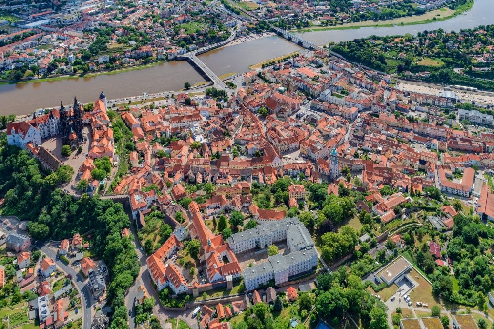 Luftbild Meißen - Altstadtbereich und Innenstadtzentrum in Meißen im Bundesland Sachsen, Deutschland