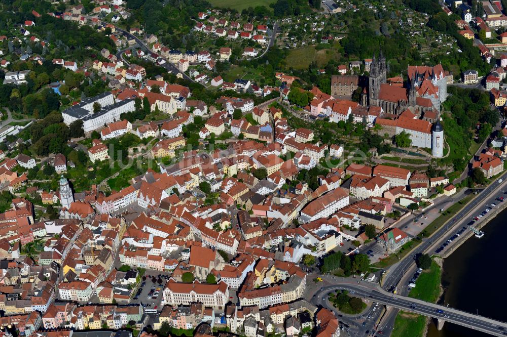 Luftbild Meißen - Altstadtbereich und Innenstadtzentrum in Meißen im Bundesland Sachsen, Deutschland