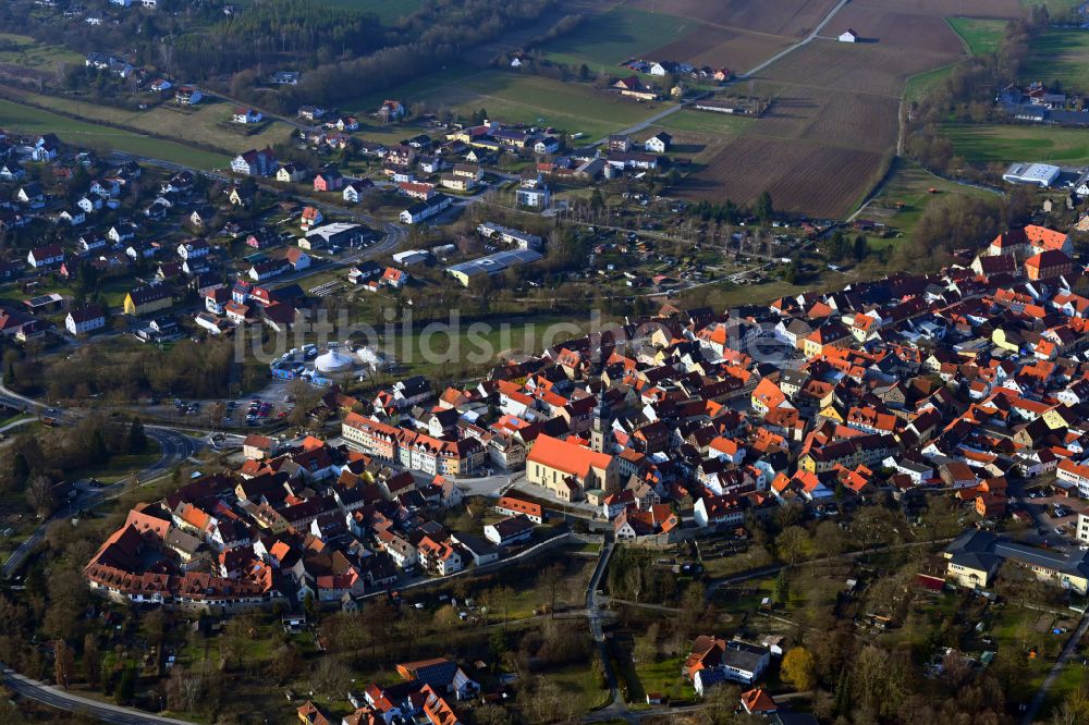 Luftbild Mellrichstadt - Altstadtbereich und Innenstadtzentrum in Mellrichstadt im Bundesland Bayern, Deutschland