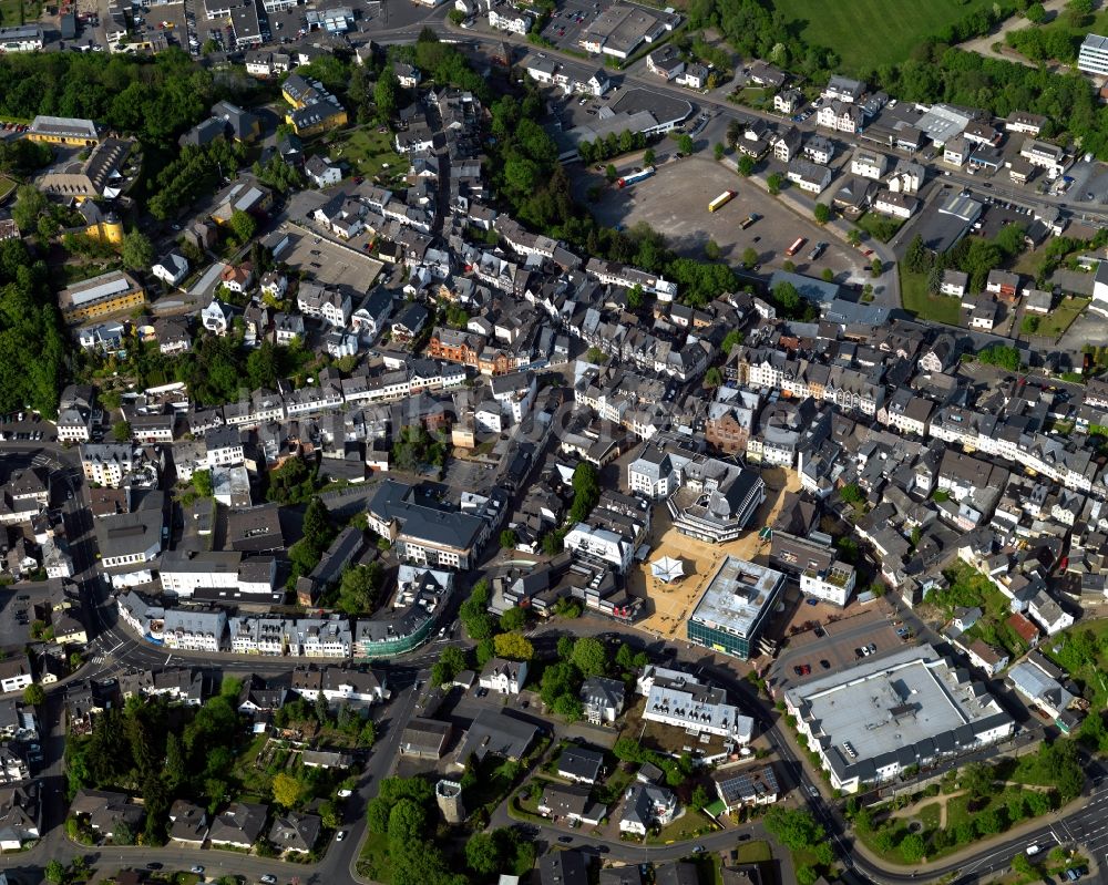 Luftaufnahme Montabaur - Altstadtbereich und Innenstadtzentrum in Montabaur im Bundesland Rheinland-Pfalz