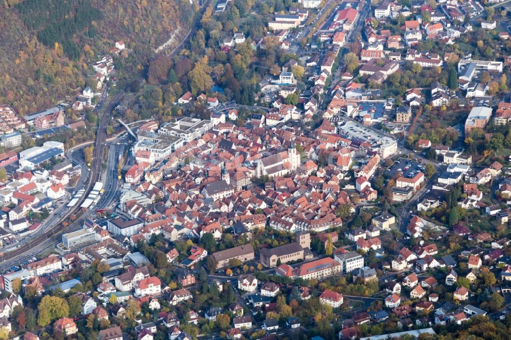Luftbild Mosbach - Altstadtbereich und Innenstadtzentrum in Mosbach im Bundesland Baden-Württemberg, Deutschland