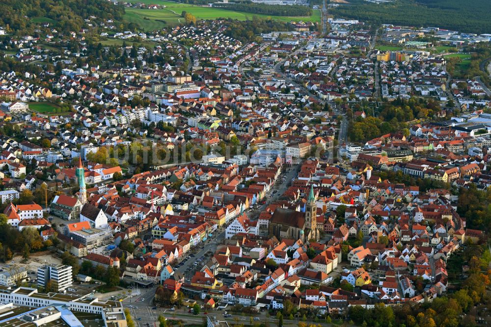 Neumarkt in der Oberpfalz von oben - Altstadtbereich und Innenstadtzentrum in Neumarkt in der Oberpfalz im Bundesland Bayern, Deutschland