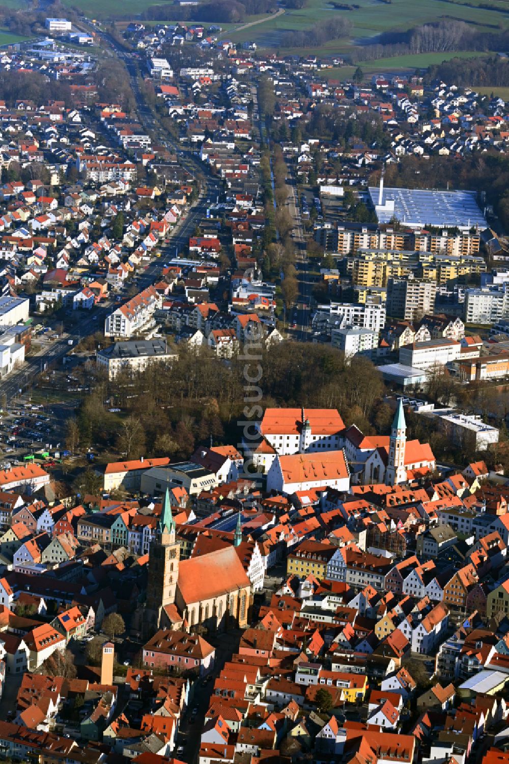 Luftaufnahme Neumarkt in der Oberpfalz - Altstadtbereich und Innenstadtzentrum in Neumarkt in der Oberpfalz im Bundesland Bayern, Deutschland