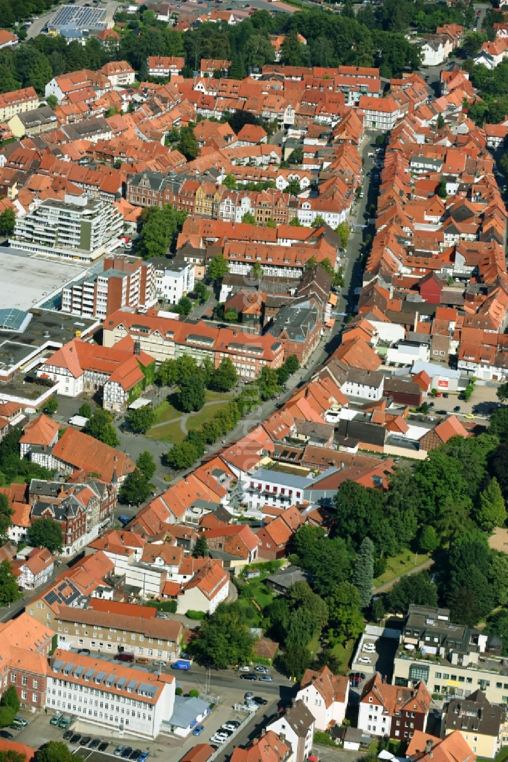 Luftaufnahme Northeim - Altstadtbereich und Innenstadtzentrum in Northeim im Bundesland Niedersachsen, Deutschland