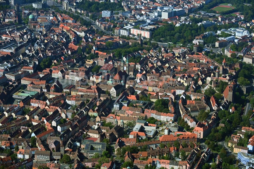 Luftbild Nürnberg - Altstadtbereich und Innenstadtzentrum in Nürnberg im Bundesland Bayern, Deutschland