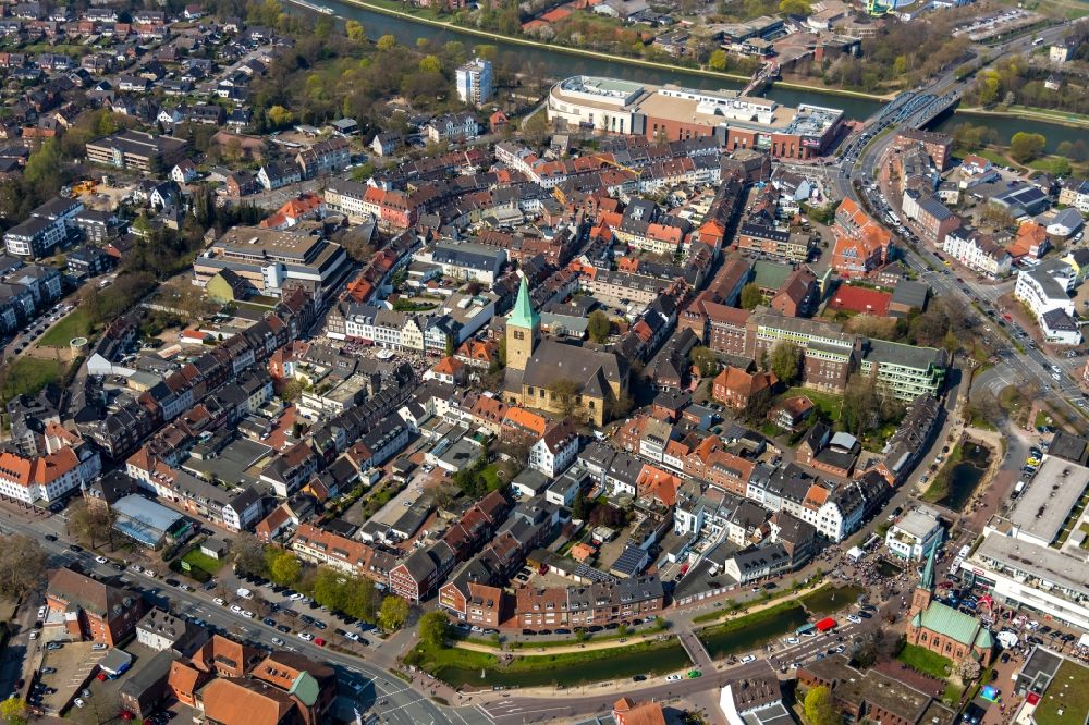 Luftbild Dorsten - Altstadtbereich und Innenstadtzentrum im Ortsteil Hardt in Dorsten im Bundesland Nordrhein-Westfalen, Deutschland