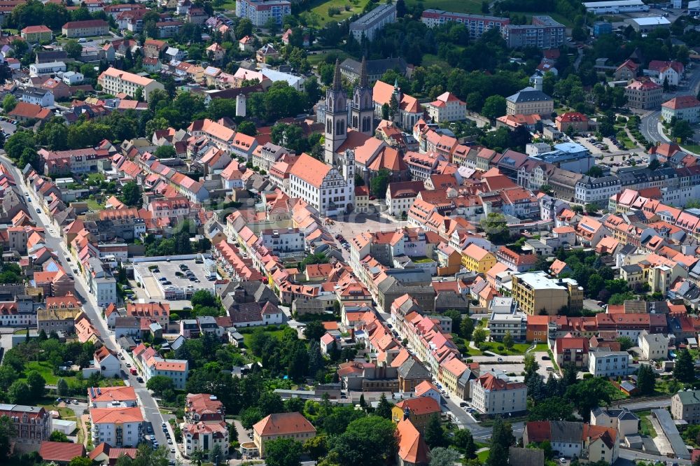 Luftbild Oschatz - Altstadtbereich und Innenstadtzentrum in Oschatz im Bundesland Sachsen, Deutschland