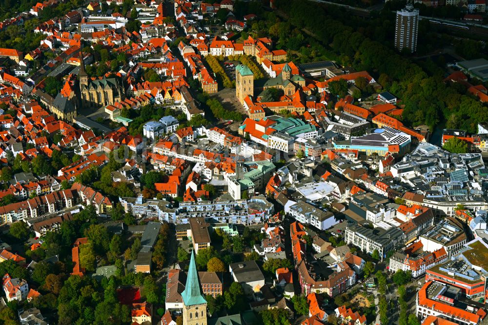Osnabrück von oben - Altstadtbereich und Innenstadtzentrum in Osnabrück im Bundesland Niedersachsen, Deutschland
