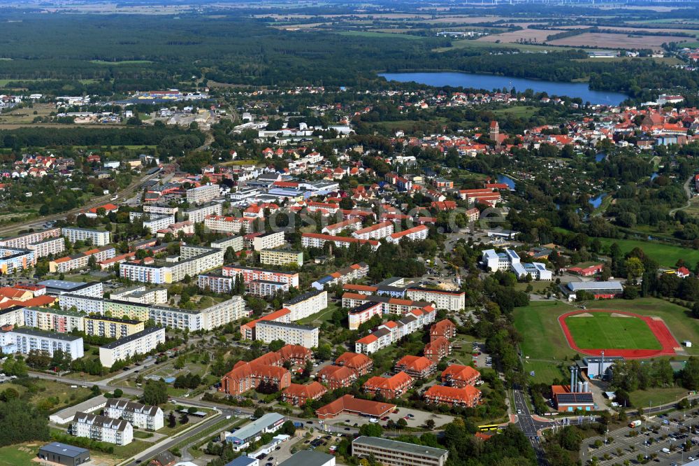 Parchim von oben - Altstadtbereich und Innenstadtzentrum in Parchim im Bundesland Mecklenburg-Vorpommern, Deutschland