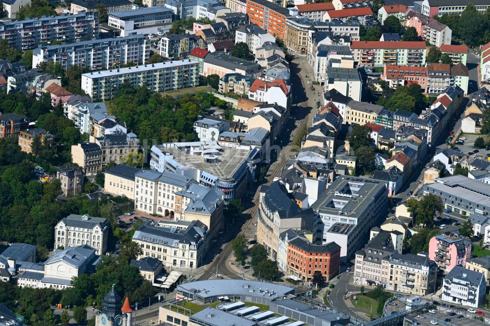 Luftaufnahme Plauen - Altstadtbereich und Innenstadtzentrum in Plauen im Bundesland Sachsen, Deutschland