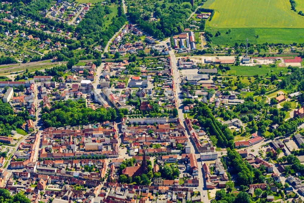 Luftbild Pritzwalk - Altstadtbereich und Innenstadtzentrum in Pritzwalk im Bundesland Brandenburg, Deutschland
