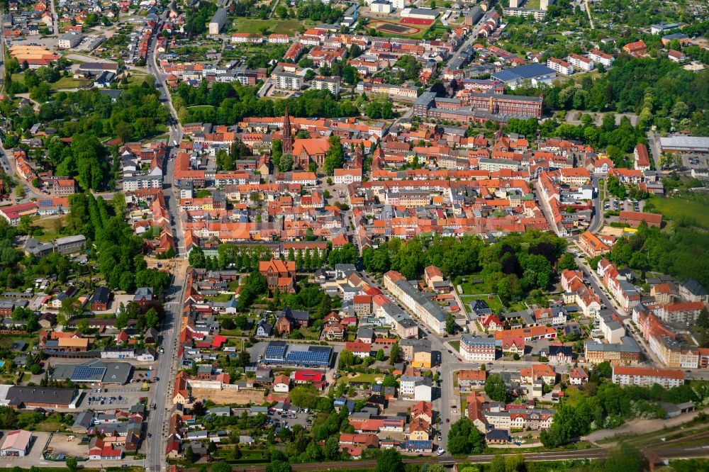 Luftbild Pritzwalk - Altstadtbereich und Innenstadtzentrum in Pritzwalk im Bundesland Brandenburg, Deutschland