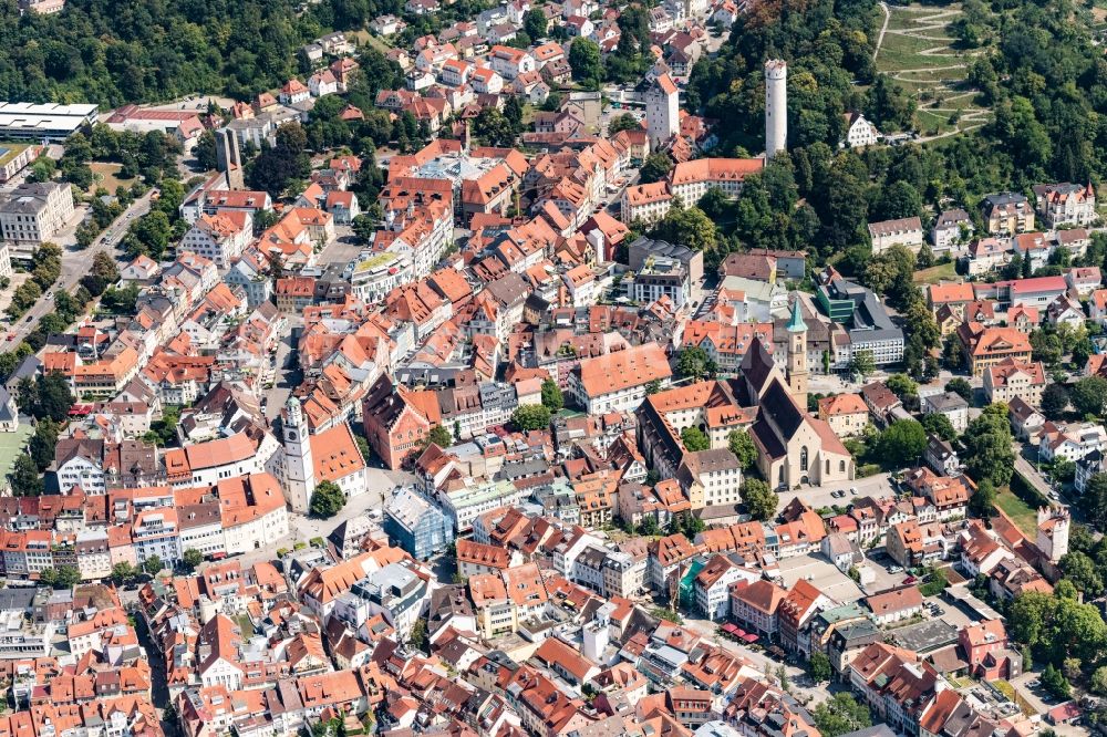 Luftaufnahme Ravensburg - Altstadtbereich und Innenstadtzentrum in Ravensburg im Bundesland Baden-Württemberg, Deutschland