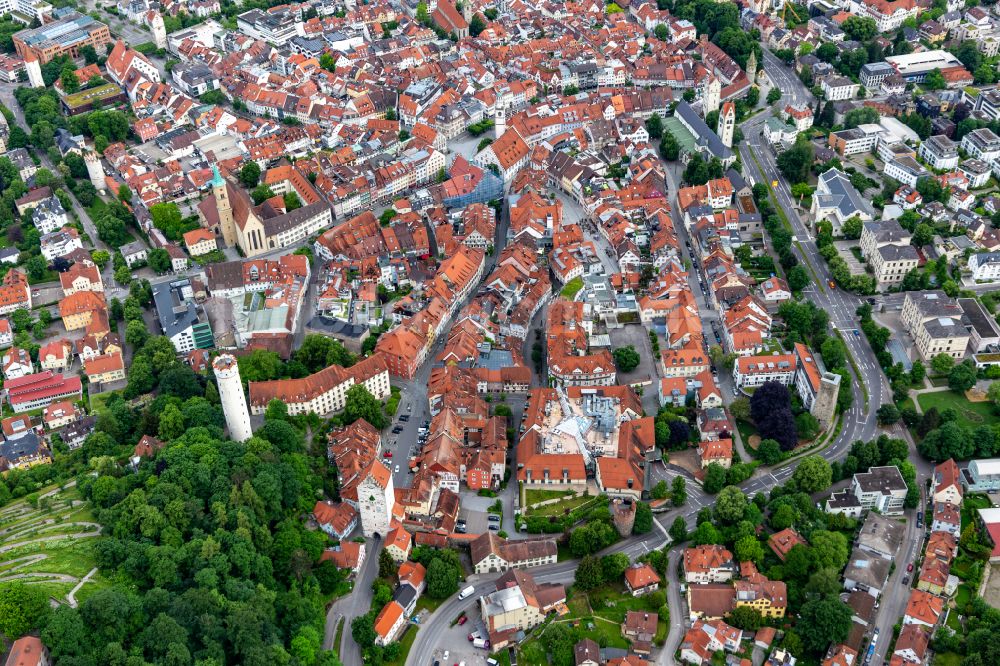 Ravensburg von oben - Altstadtbereich und Innenstadtzentrum in Ravensburg im Bundesland Baden-Württemberg, Deutschland