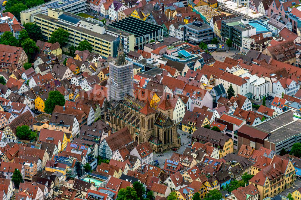 Reutlingen von oben - Altstadtbereich und Innenstadtzentrum in Reutlingen im Bundesland Baden-Württemberg, Deutschland