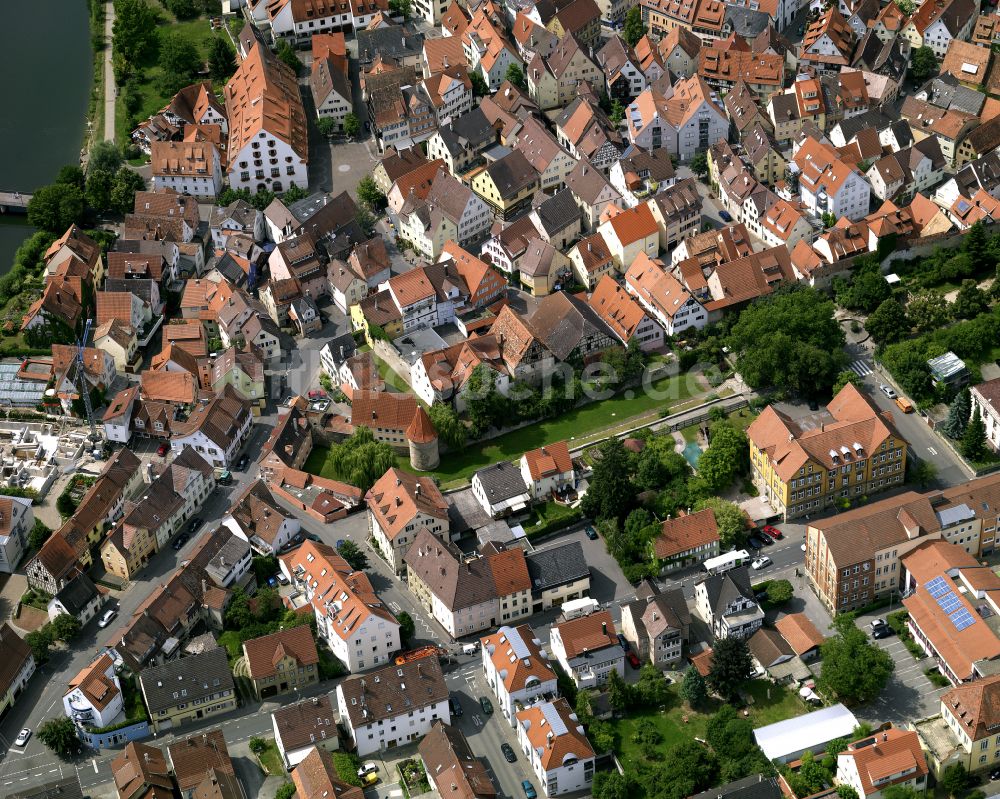 Luftbild Rottenburg am Neckar - Altstadtbereich und Innenstadtzentrum in Rottenburg am Neckar im Bundesland Baden-Württemberg, Deutschland