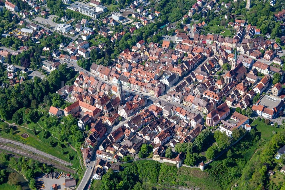 Luftaufnahme Rottweil - Altstadtbereich und Innenstadtzentrum in Rottweil im Bundesland Baden-Württemberg