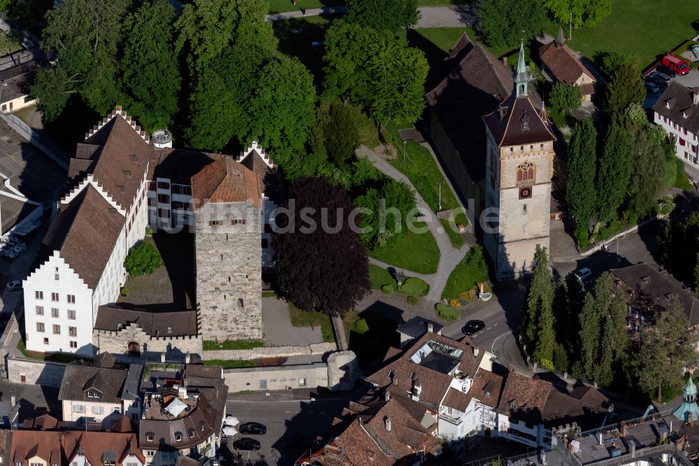 Luftbild Arbon - Altstadtbereich und Innenstadtzentrum mit sem Schloss Arbon und Gewerbegebiet an der Straße Zum See und Gassa in Arbon im Kanton Thurgau, Schweiz