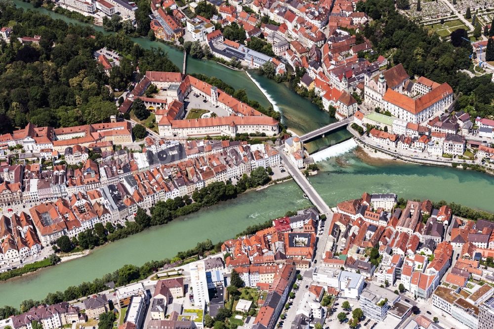 Luftbild Steyr - Altstadtbereich und Innenstadtzentrum in Steyr in Oberösterreich, Österreich