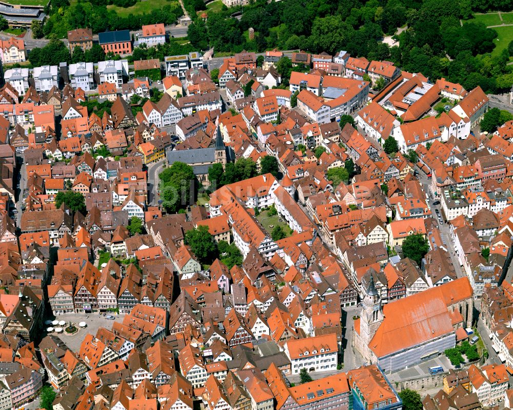 Luftbild Tübingen - Altstadtbereich und Innenstadtzentrum in Tübingen im Bundesland Baden-Württemberg, Deutschland