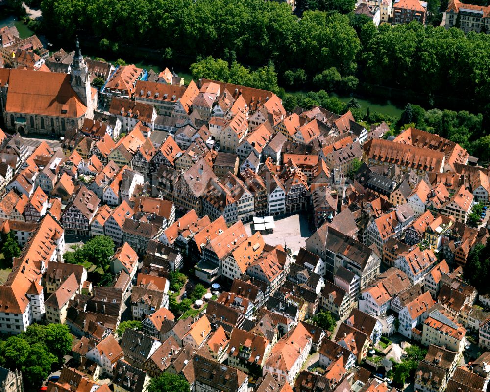Tübingen von oben - Altstadtbereich und Innenstadtzentrum in Tübingen im Bundesland Baden-Württemberg, Deutschland