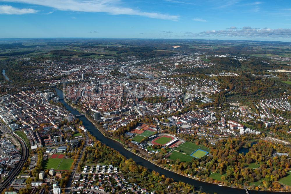 Luftaufnahme Ulm - Altstadtbereich und Innenstadtzentrum in Ulm im Bundesland Baden-Württemberg, Deutschland