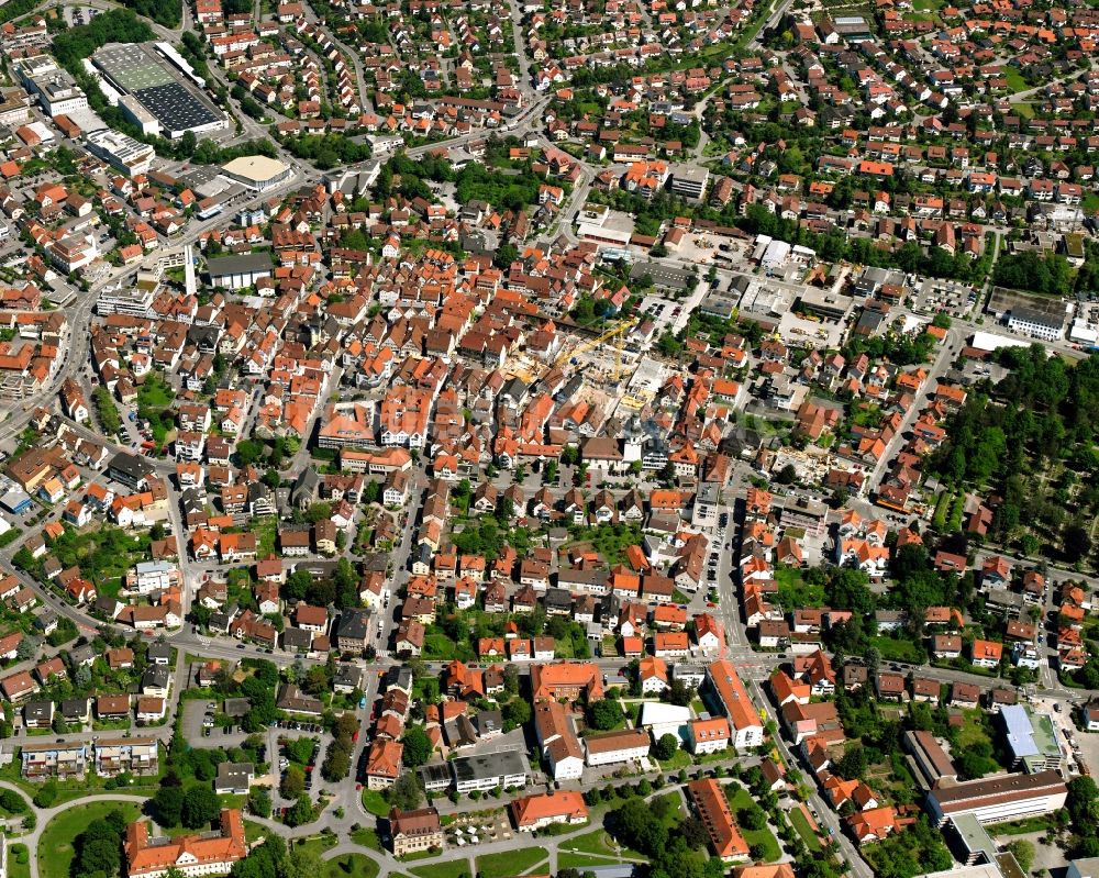 Luftbild Winnenden - Altstadtbereich und Innenstadtzentrum in Winnenden im Bundesland Baden-Württemberg, Deutschland