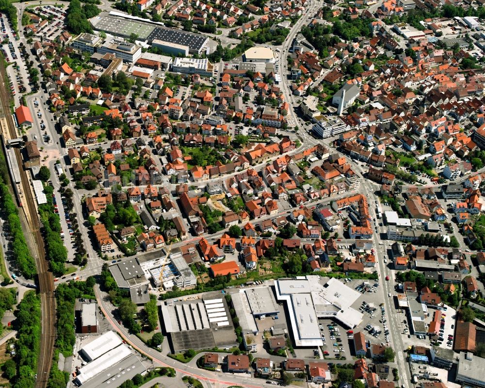 Luftaufnahme Winnenden - Altstadtbereich und Innenstadtzentrum in Winnenden im Bundesland Baden-Württemberg, Deutschland