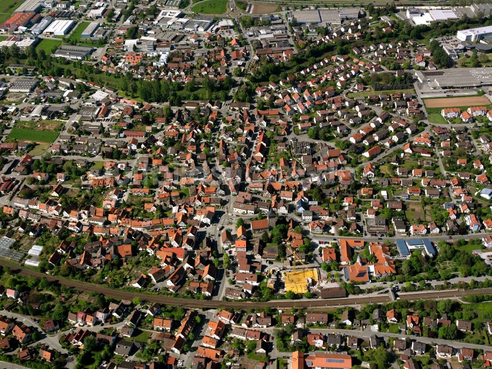 Luftaufnahme Winterbach - Altstadtbereich und Innenstadtzentrum in Winterbach im Bundesland Baden-Württemberg, Deutschland