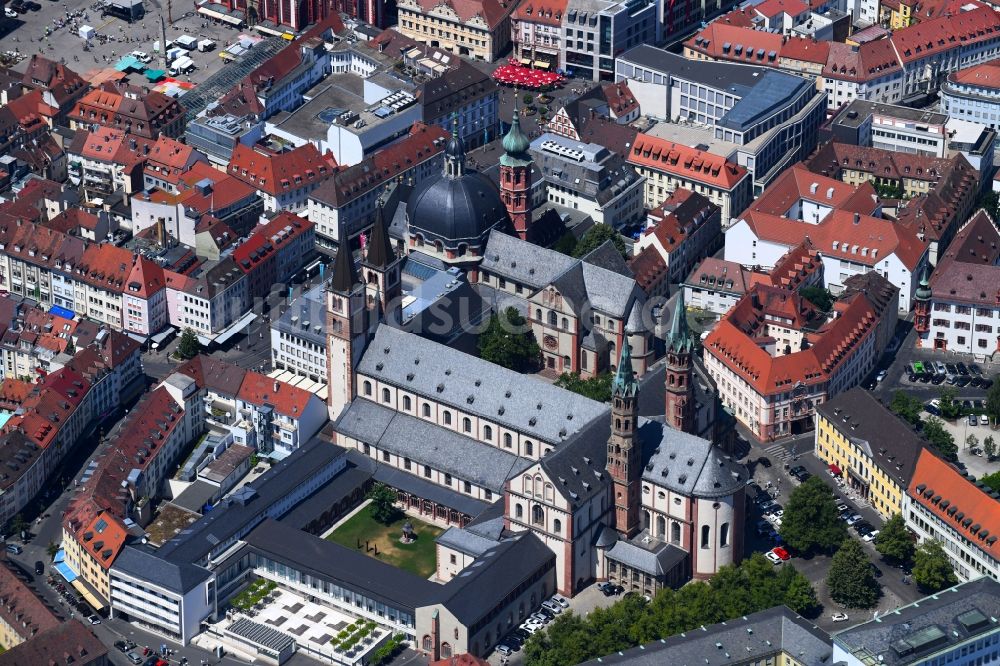 Würzburg von oben - Altstadtbereich und Innenstadtzentrum in Würzburg im Bundesland Bayern, Deutschland