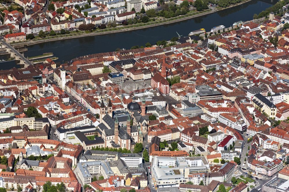 Luftbild Würzburg - Altstadtbereich und Innenstadtzentrum in Würzburg im Bundesland Bayern, Deutschland