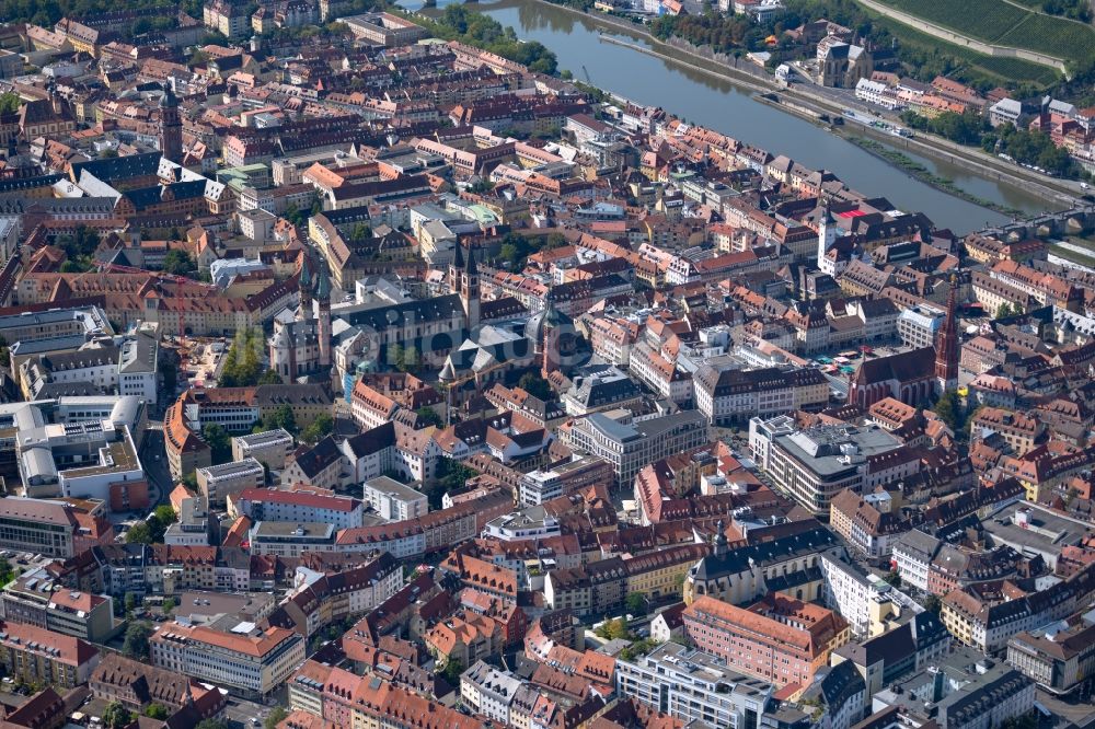 Luftbild Würzburg - Altstadtbereich und Innenstadtzentrum in Würzburg im Bundesland Bayern, Deutschland