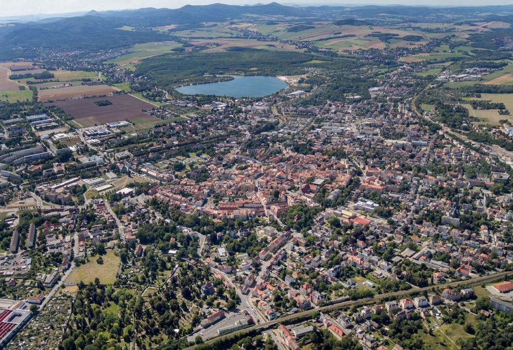 Zittau aus der Vogelperspektive: Altstadtbereich und Innenstadtzentrum von Zittau im Bundesland Sachsen, Deutschland