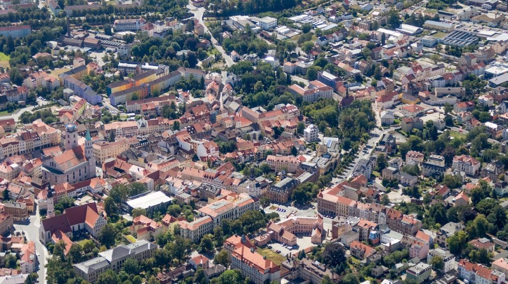 Luftaufnahme Zittau - Altstadtbereich und Innenstadtzentrum von Zittau im Bundesland Sachsen, Deutschland