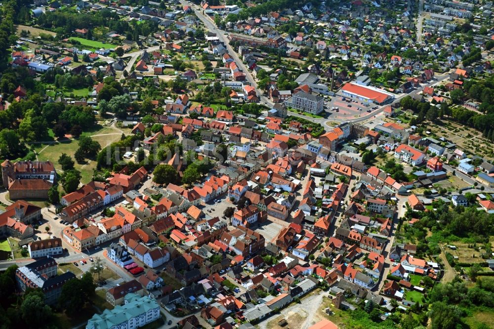 Luftaufnahme Neustadt-Glewe - Altstadtbereich in Neustadt-Glewe im Bundesland Mecklenburg-Vorpommern, Deutschland