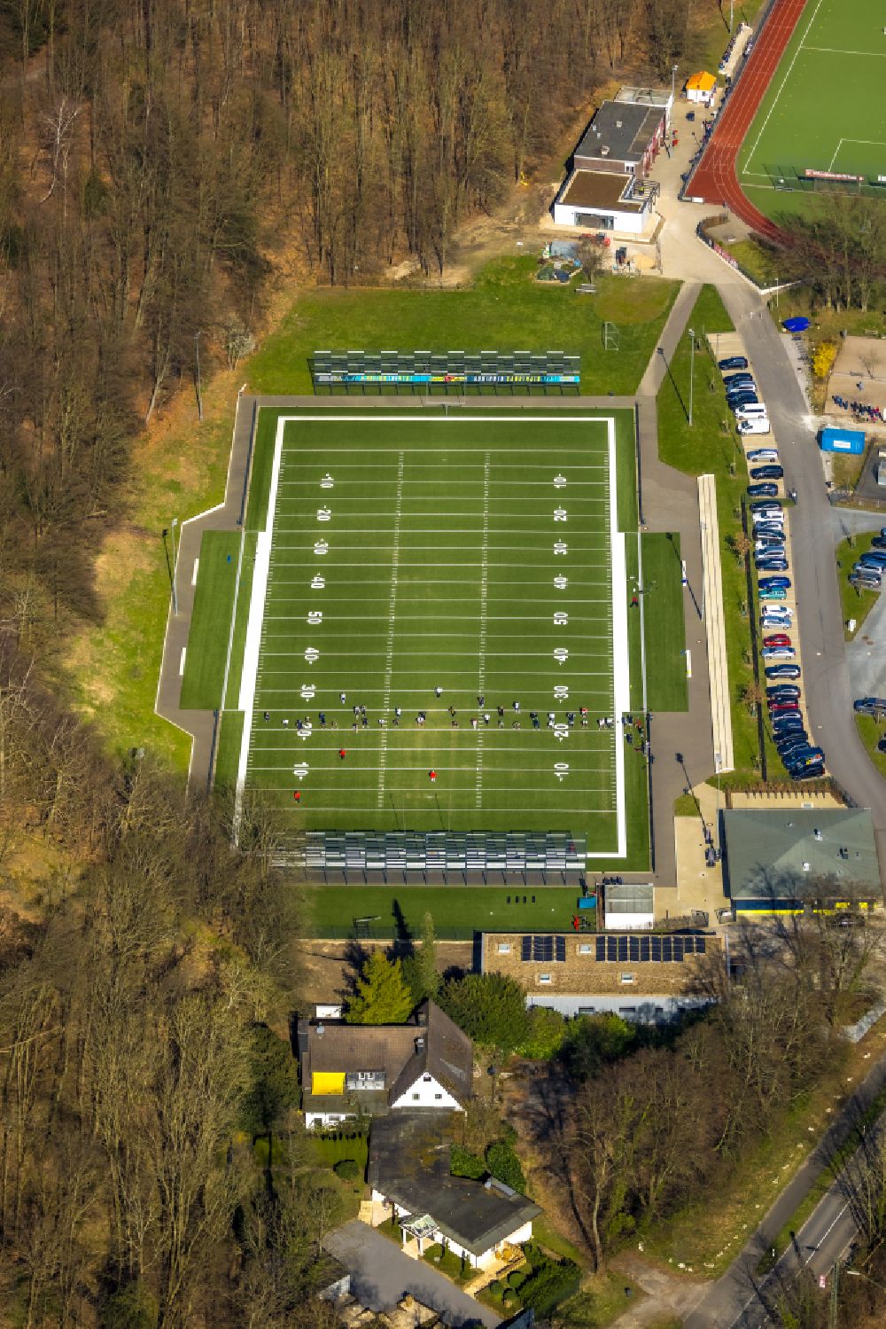 Luftbild Kettwig - American Football- Platz des Fußball-Sport-Verein Kettwig e.V. in Kettwig im Bundesland Nordrhein-Westfalen, Deutschland