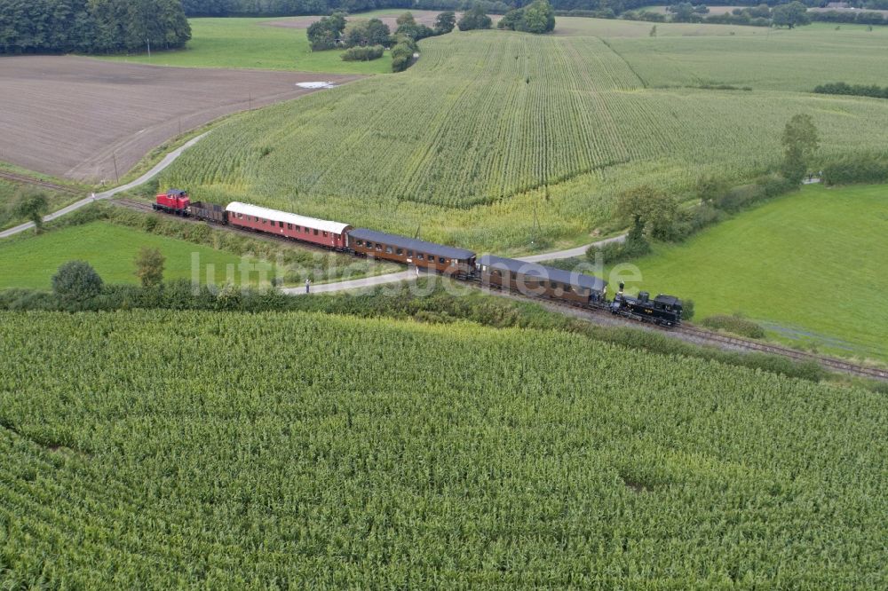 Luftbild Scheggerott - Angelner Dampfeisenbahn bei Scheggerott im Bundesland Schleswig-Holstein, Deutschland