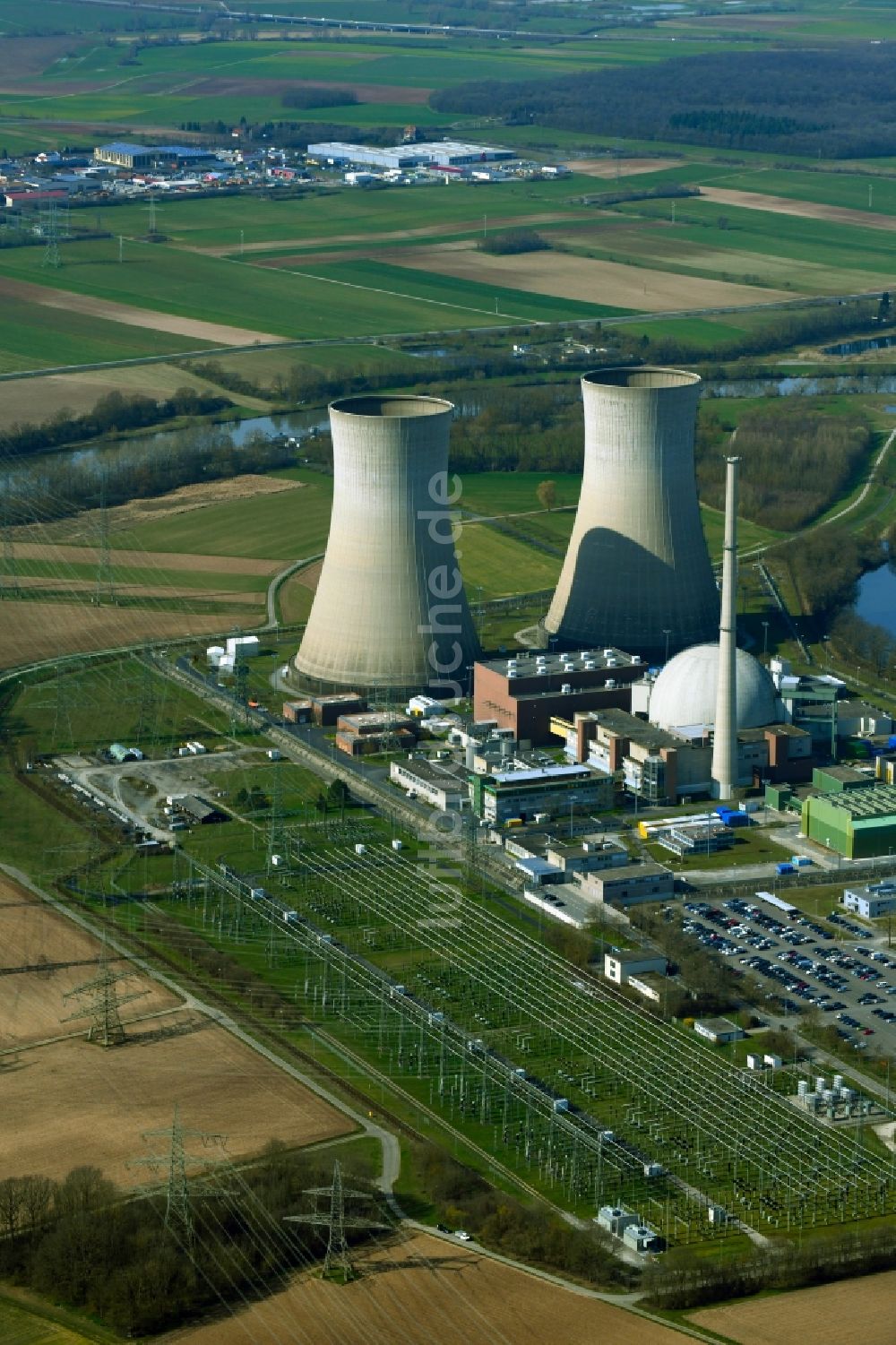 Luftbild Grafenrheinfeld - Anlage des Atomkraftwerkes AKW in Grafenrheinfeld im Bundesland Bayern, Deutschland