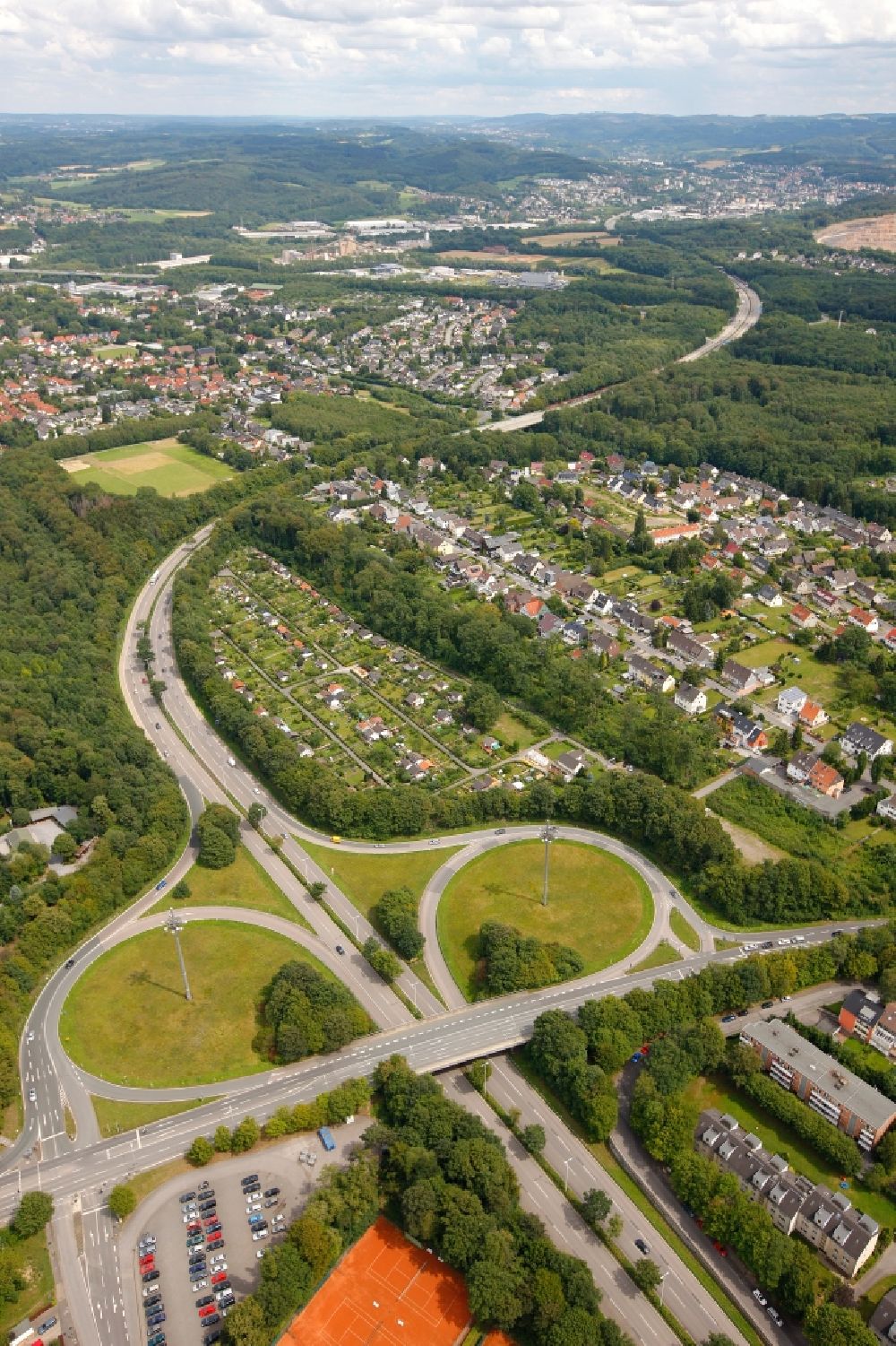 Luftaufnahme Hagen - Anschlussstelle in Hagen im Bundesland Nordrhein-Westfalen