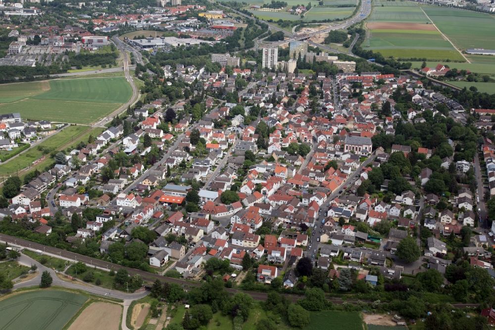 Mainz von oben - Ansicht des Stadtteils Marienborn im Stadtgebiet in Mainz im Bundesland Rheinland-Pfalz, Deutschland