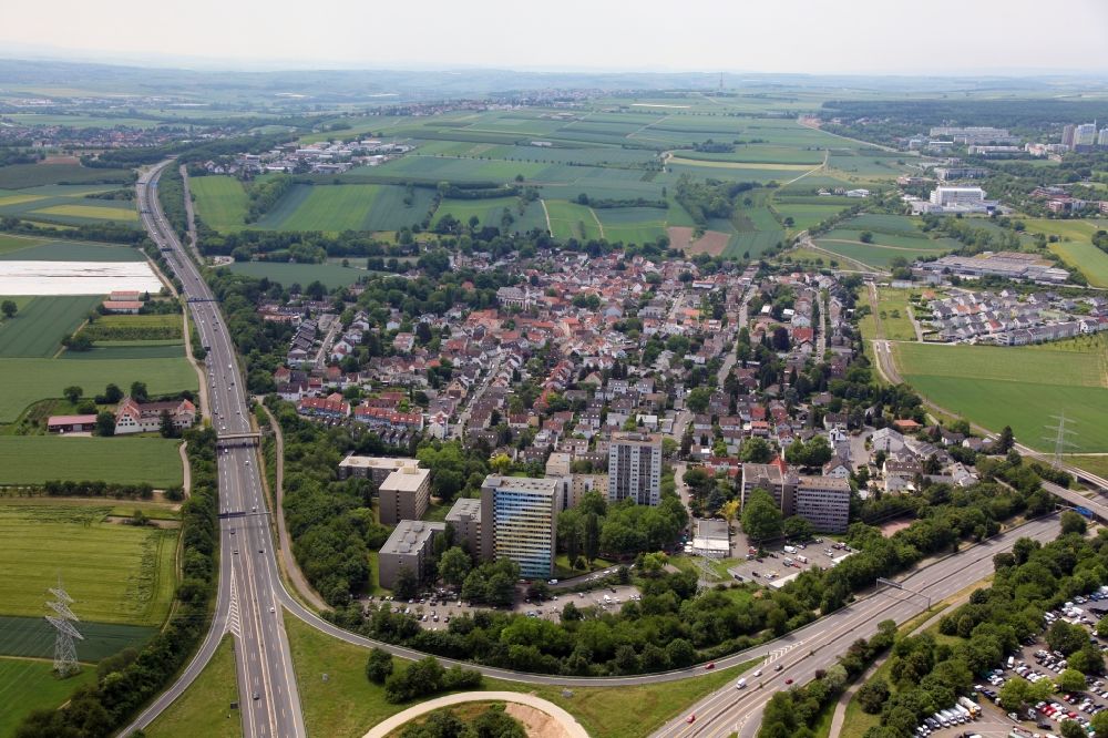 Mainz von oben - Ansicht des Stadtteils Marienborn im Stadtgebiet in Mainz im Bundesland Rheinland-Pfalz, Deutschland