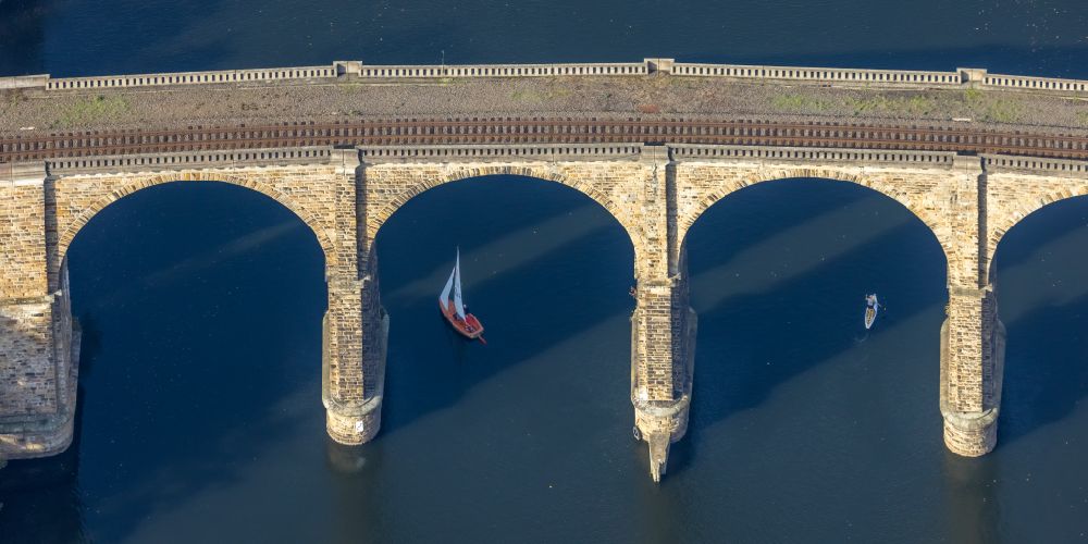 Luftbild Herdecke - Aquädukt über dem Fluss Ruhr in Herdecke im Bundesland Nordrhein-Westfalen, Deutschland
