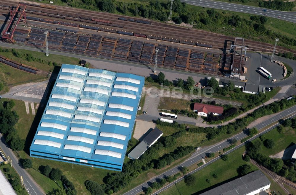 Luftbild Unterwellenborn - Arcelor Mittal Stahlhandel in Unterwellenborn im Bundesland Thüringen