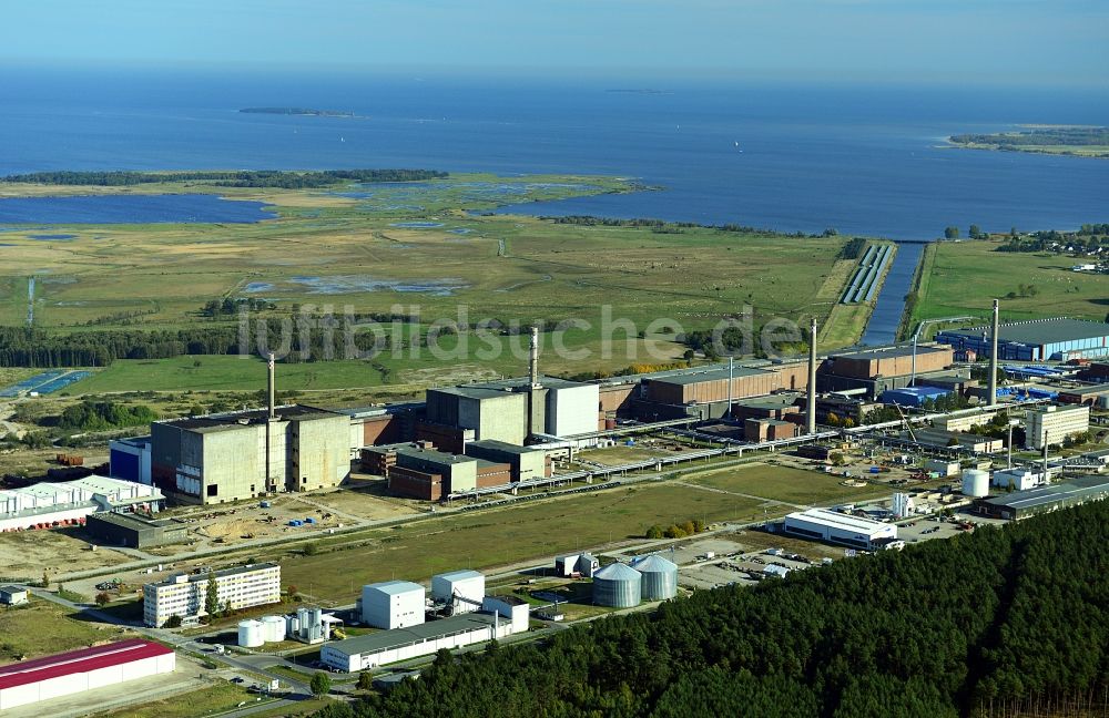 Lubmin aus der Vogelperspektive: Areal des ehemaligen Kernkraftwerkes Lubmin im Bundesland Mecklenburg-Vorpommern