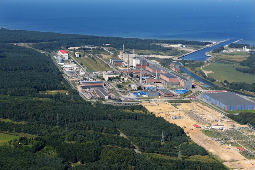 Freesendorf von oben - Areal des ehemaligen Kernkraftwerkes Lubmin im Bundesland Mecklenburg-Vorpommern