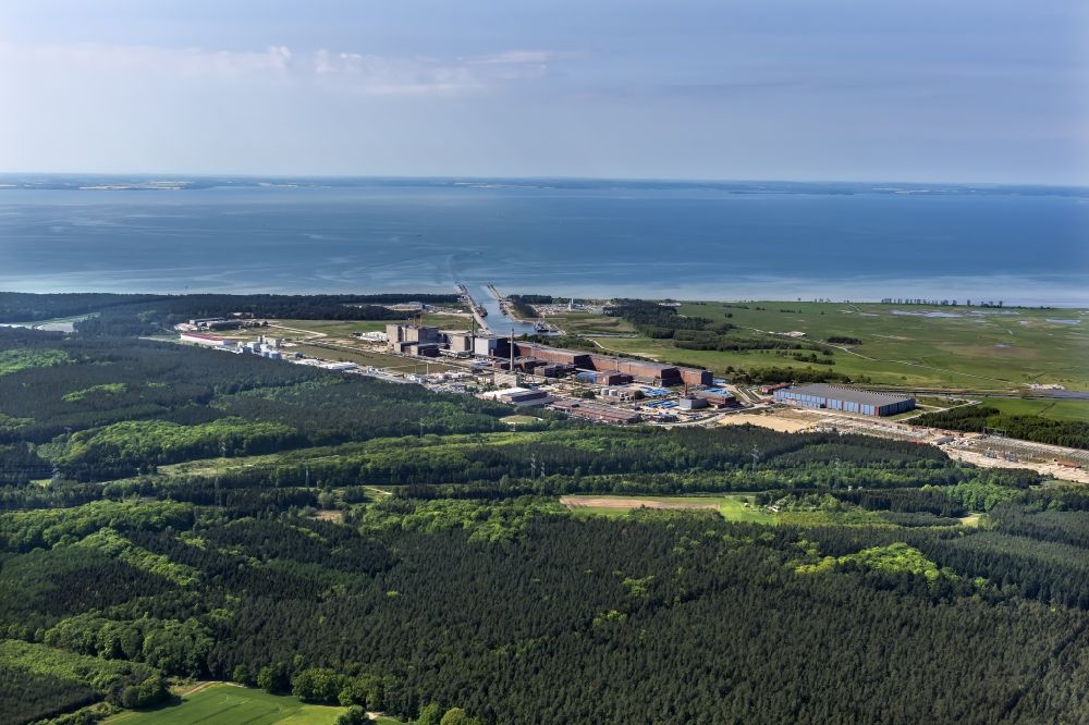 Rubenow aus der Vogelperspektive: Areal des ehemaligen Kernkraftwerkes Lubmin im Bundesland Mecklenburg-Vorpommern
